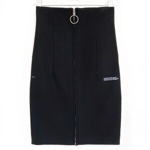 OFF-WHITE c/o Virgil Abloh High Waist Black Pencil Skirt w/ Full-Length Zipper
